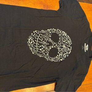 Black Graphic Skull Music-Note T-Shirt for Men